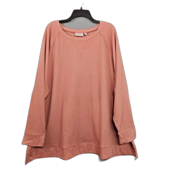 Kim Gravel Waffel Thermal 5X Long Sleeve Top Dusty Rose Pink Unworn Condition - Picture 8 of 8